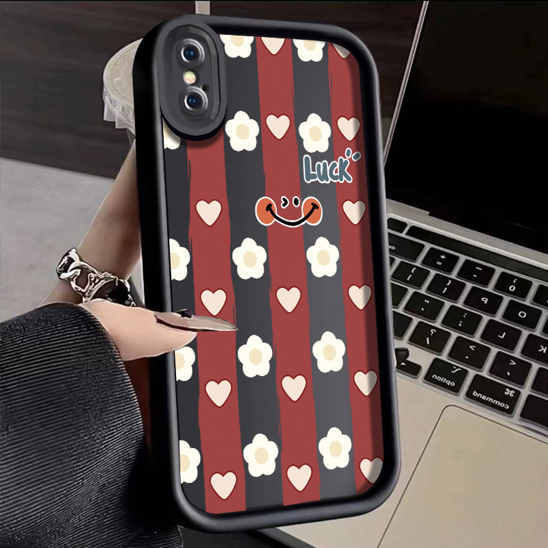 Casing Hp iPhone X Xs Xr Case Anti Drop silikon Casing lembut HP ponsel bunga Softcase kecil motif t