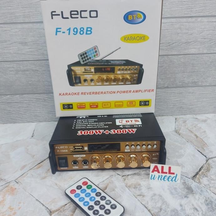 Power Amplifier Fleco Bt-198A - Amplifier Karaoke Bluetooth Fleco