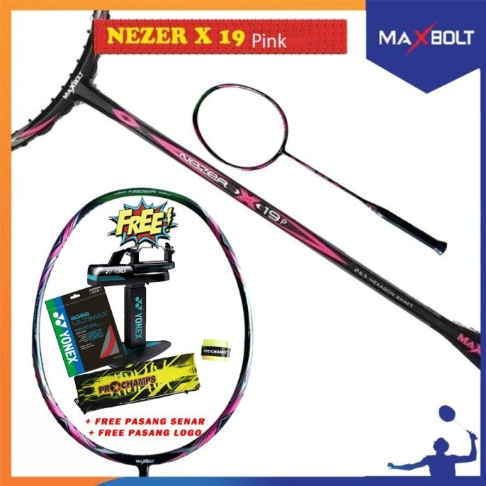 MAXBOLT NEZER X 19 RAKET BADMINTON ORIGINAL
