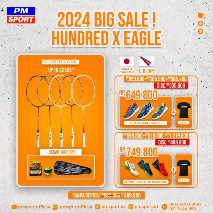 Raket Badminton / Bulutangkis Hundred - Flutter S Control CTRL