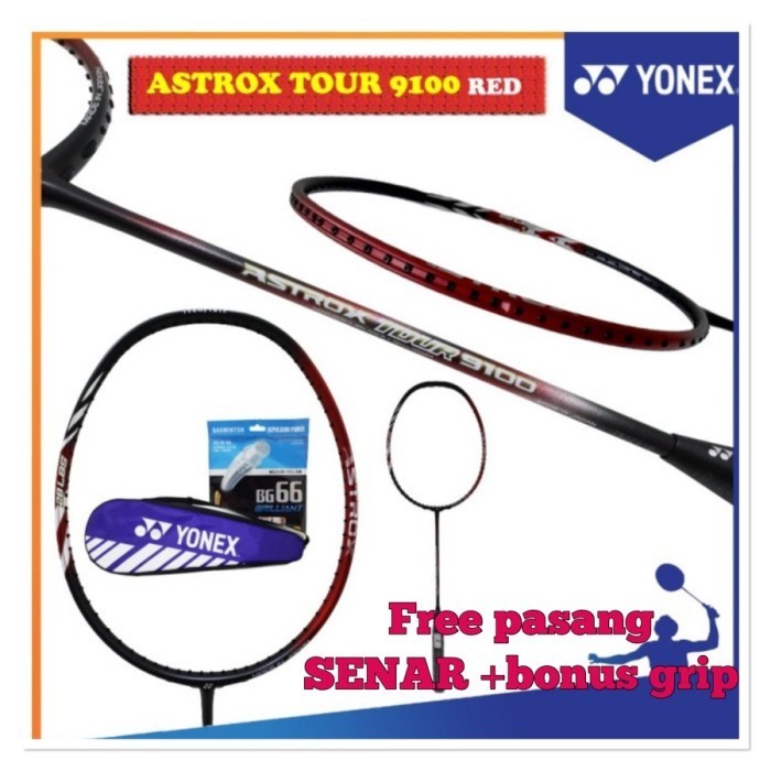 Raket Badminton YONEX ASTROX 9100 JAPAN 4UG5 +SENAR BG66 brilliant set