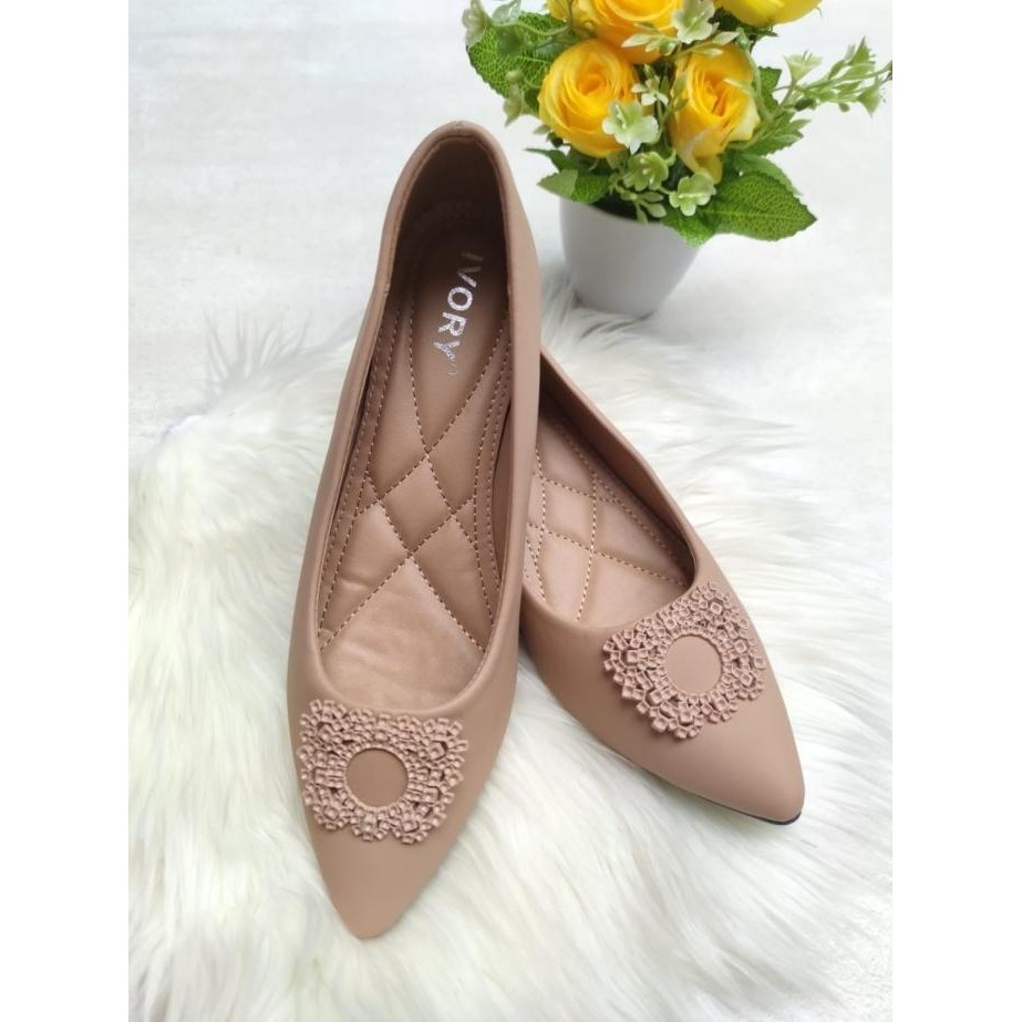 Ivory Sepatu Wedges Wanita Import Wd-1022