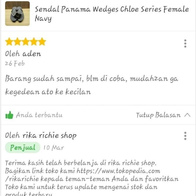 Sendal Panama Wedges Chloe Series Female Navy