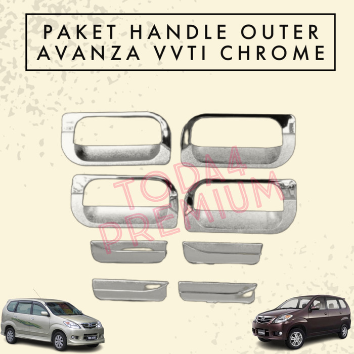 PAKET TANK COVER HANDLE OUTER PINTU MOBIL AVANZA XENIA 2004 - 2011 - AVANZA CHROME, HANDLE+OUTER