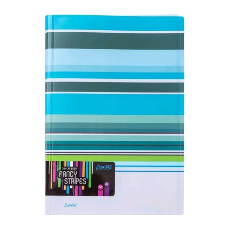 

Bantex Fancy Stripe Display Book (30 Pocket) Folio Sky Blue 3197 23