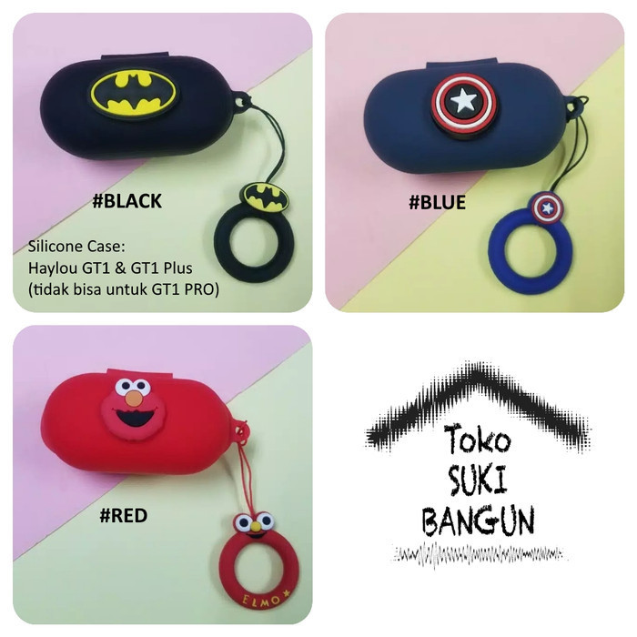 Casing Haylou Gt1 & Gt1 Plus Case Rubber Cartoon Heroes Silicone Cover