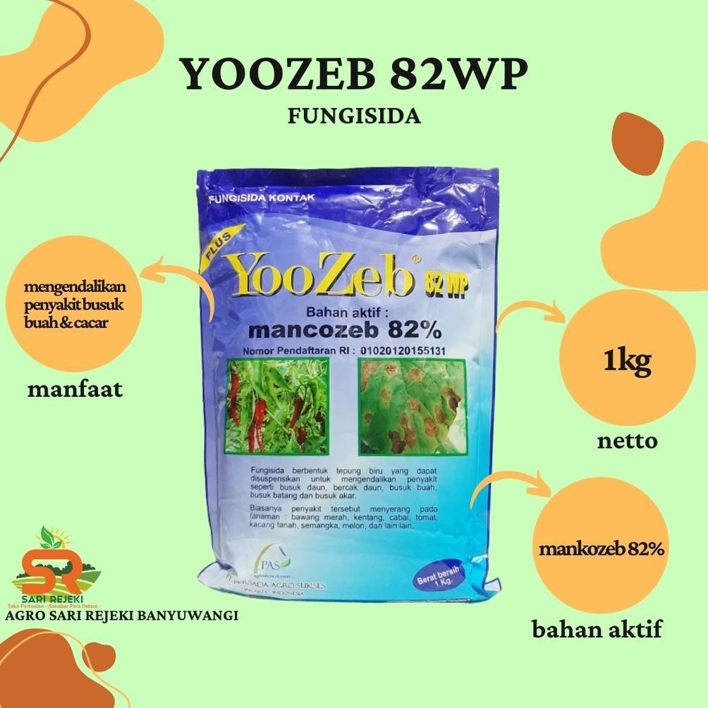 New Yoozeb Blue 82Wp 1Kg Fungisida Mankozeb Biru Terlaris