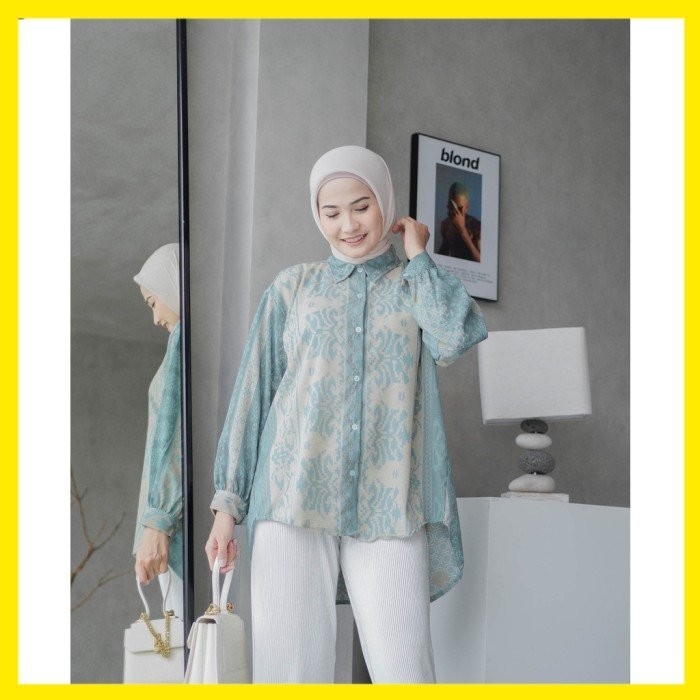 MURAH K49 BAJU KEMEJA MOTIF BATIK WANITA ATASAN OVERSIZE JUMBO LD 130 ELEGAN Silahkan diorder