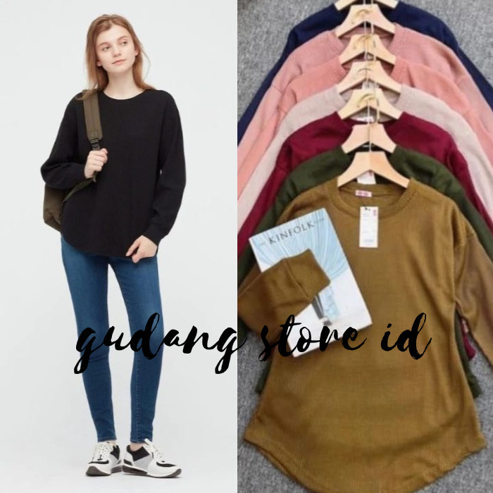 PROMO ATASAN OVAL WANITA LENGAN PANJANG UNIQLO - KAOS OVAL LENGAN PANJANG Silahkan diorder