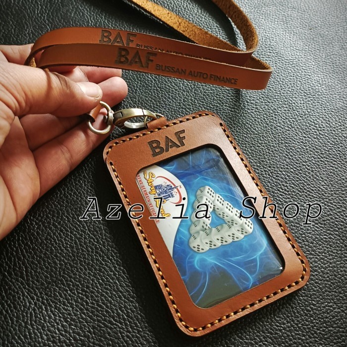 

BARANG TERLARIS custom-Id card holder kulit-name tag tali-lanyard-dompet id card