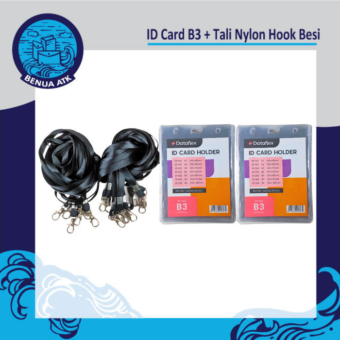 

BARANG TERLARIS Bundling ID Card B3 + Tali ID Nylon Hook Besi Dataflex [NYLK]