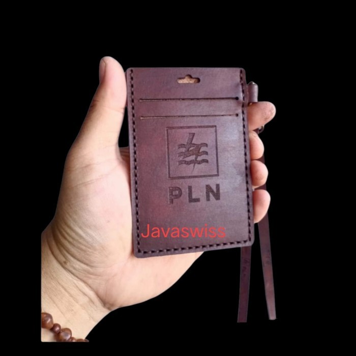 

BARANG TERLARIS id card holder kulit asli custom nama &logo perusahaan