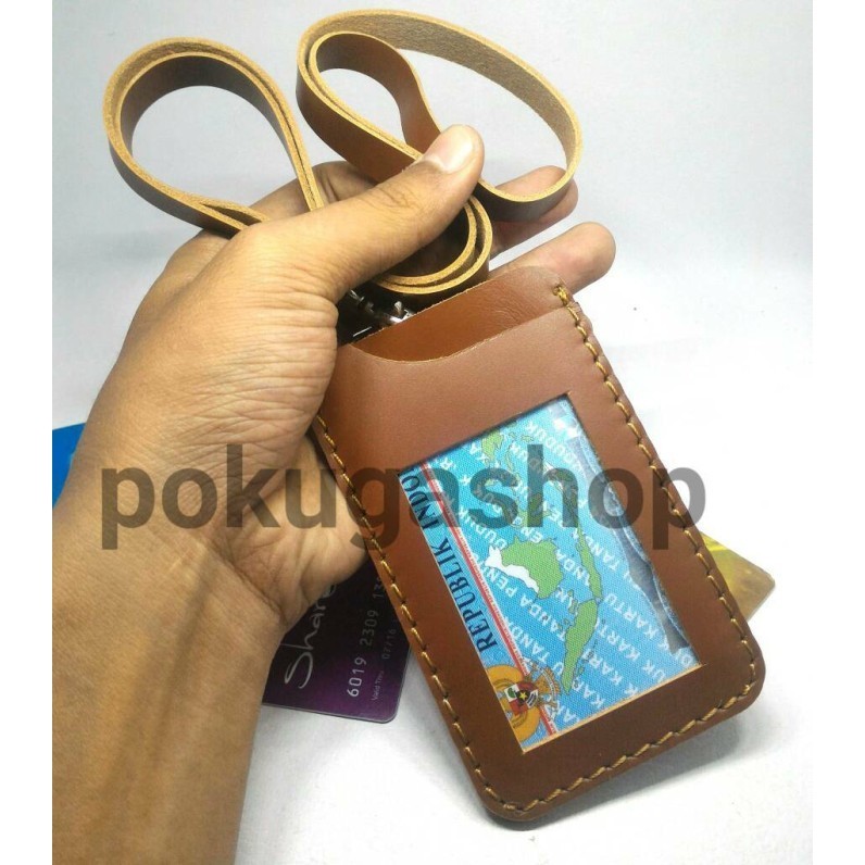 

BARANG TERLARIS id card holder /nametag kulit asli /garut /unisex /full kulit /nametag