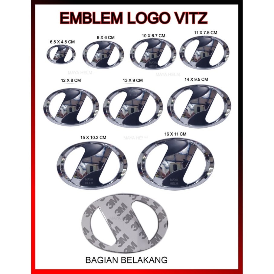 EMBLEM LOGO MOBIL VELLFIRE VITZ BLACK CHROME