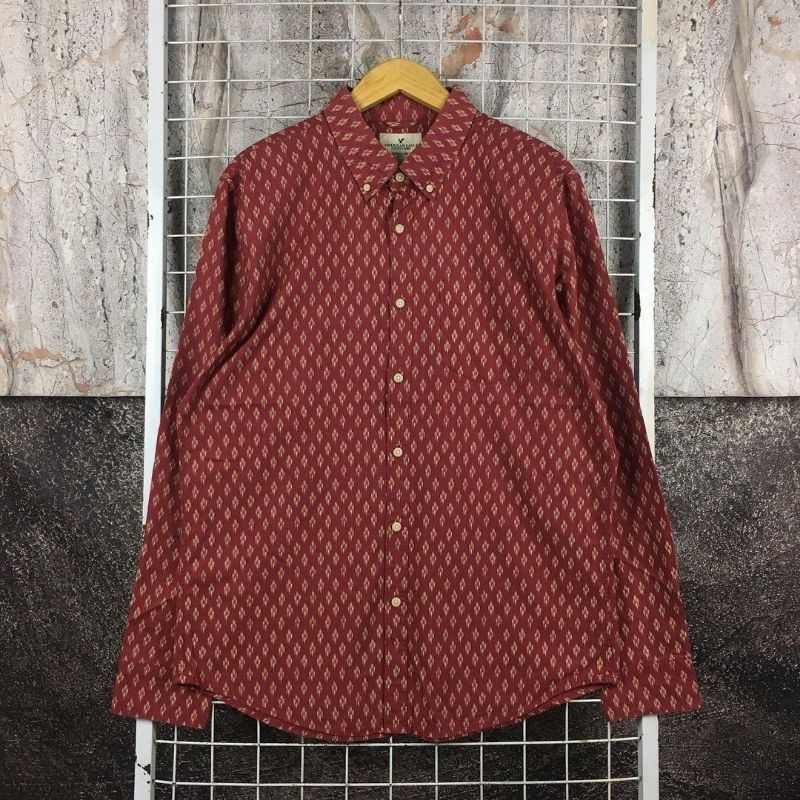 Kemeja Lengan Panjang Pria Motif Original American Eagle . SDA 03880 Second Bekas Preloved