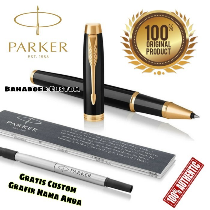 

PULPEN SIGNATURE PARKER ORIGINAL NEW IM BLACK CLIP GOLD GRATIS GRAFIR