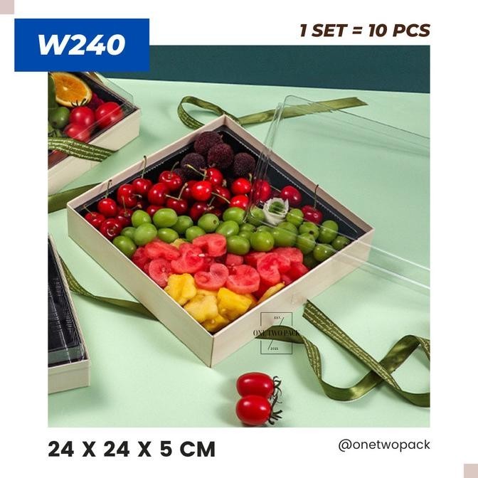 

[W240] Kotak Kue 24x24 cm Wooden Hampers Takeaway Bento Box