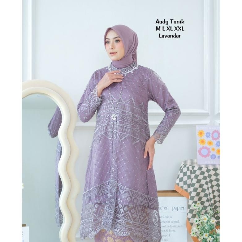 Kebaya Luna Tunik Size M-Xxl| Kebaya Pesta Mewah| Kebaya Kondangan Modern| Kebaya Brukat Modern| Keb