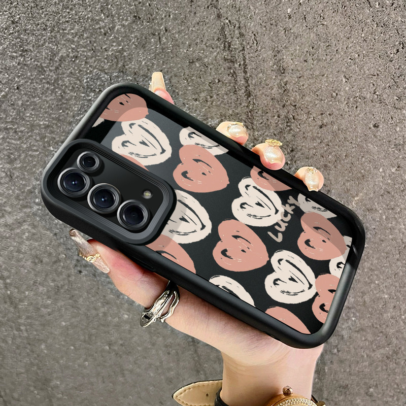 Casing Hp OPPO Reno 5 OPPO Reno 5K Case pola hati ungu kartun lucu Casing HP lembut ganda Kesing pel