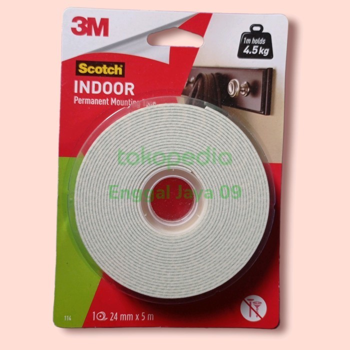 

3M SCOTCH PEREKAT ISOLASI MOUNTING TAPE PERMANEN 24MM5M SALE