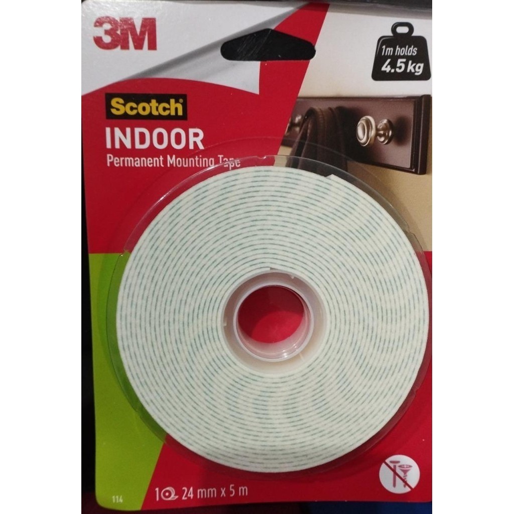 

Double tape isolasi ganda 3M scotch indoor (4.5 kg) 24 mm x 5 meter MURAH