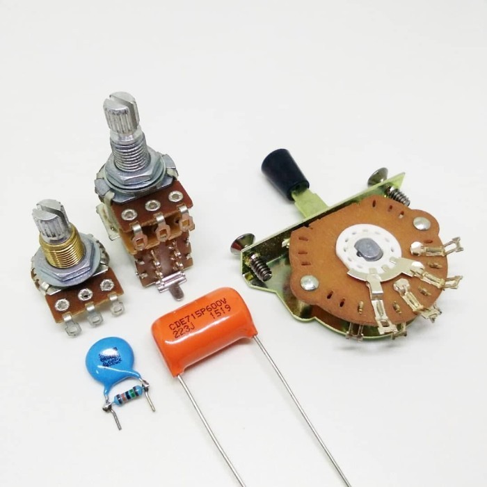 Set Part Electronics Gitar Potensio Push Pull Selector 3 Way