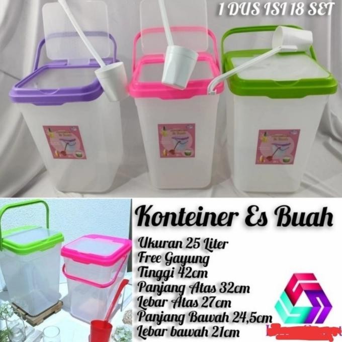 

TEMPAT ES BUAH + GAYUNG 25 LT CONTAINER AQUARIUM ES KELAPA DISPENSER TFD