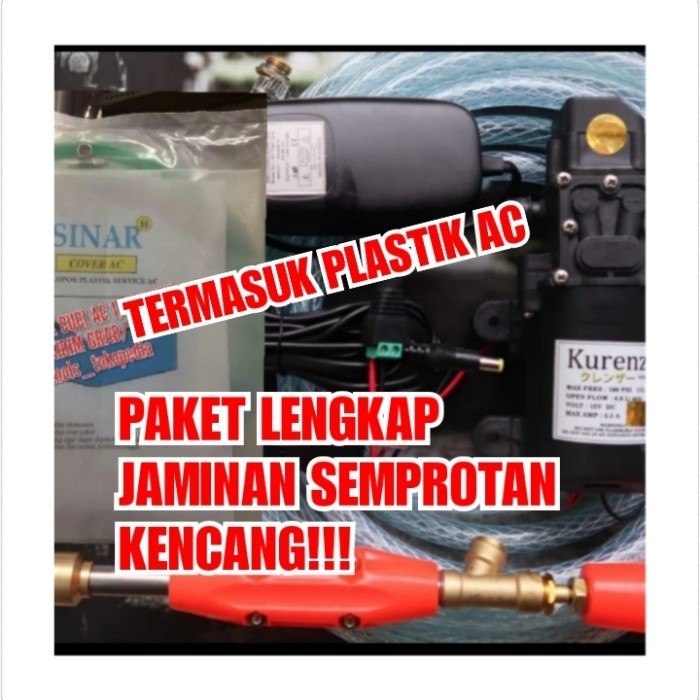 Pompa kurenza + Plastik Ac- alat cuci motor lengkap plus plastik cuci