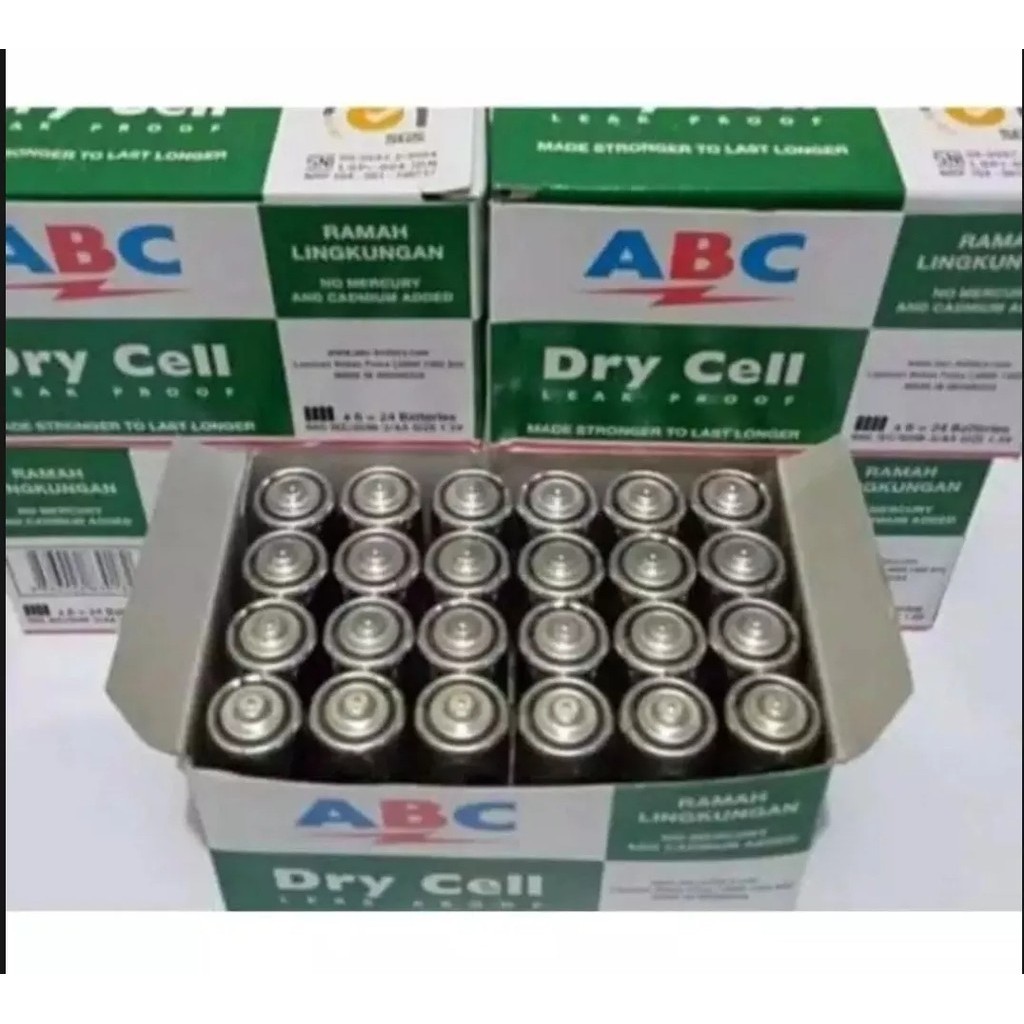 BATERAI ABC hijau Aa / BATU BATRE jam ABC AA hijau 1box 24Pcs