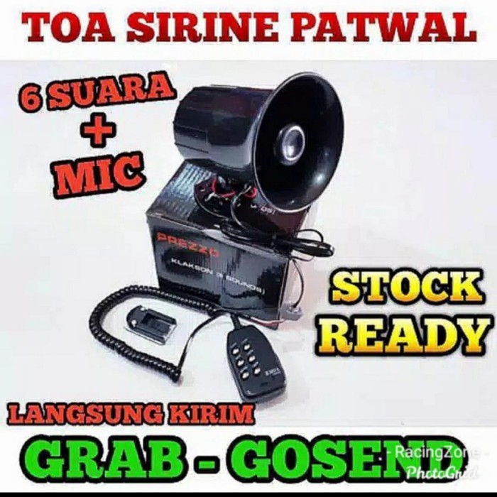 Klakson Toa 6 Suara, Sirine Patwal, Plus C 12 Volt
