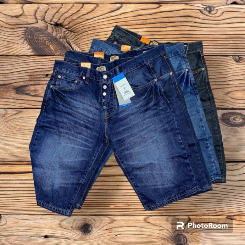 CELANA JEANS PENDEK PRIA DENIM TERBARU/JEANS PENDEK PRIA 501🇯🇵🇯🇵 Terbaru