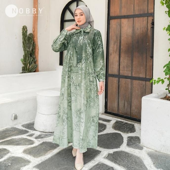 Nobby - Alina Dress Gamis Terbaru Gamis Wanita Warna Gradasi Premium Ready Stok
