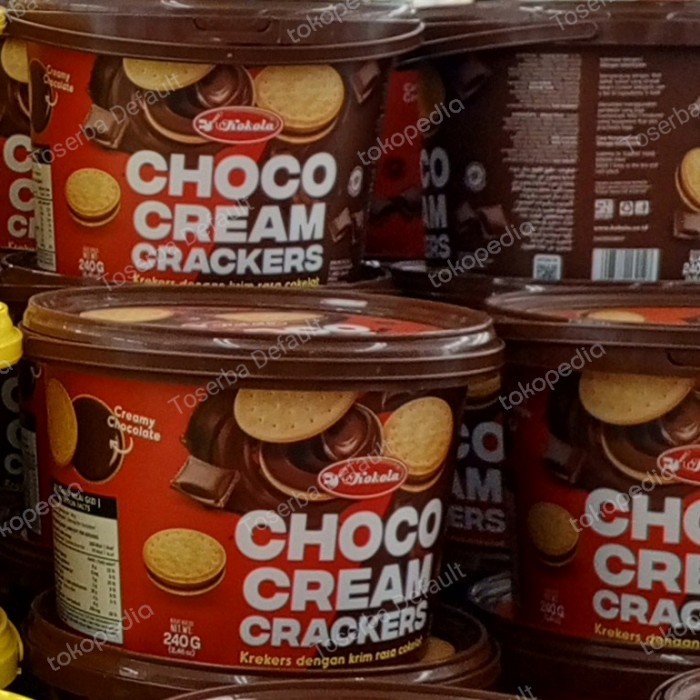 

```````] [1 KARTON = 6 Toples @240 gram] Kokola Choco Cream Crackers 240gram
