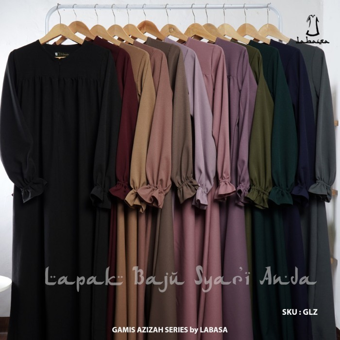Gamis Hitam Gamis Wanita Polos Ity Crepe Azizah Series - Labasa Ori | Gamis Dewasa - L