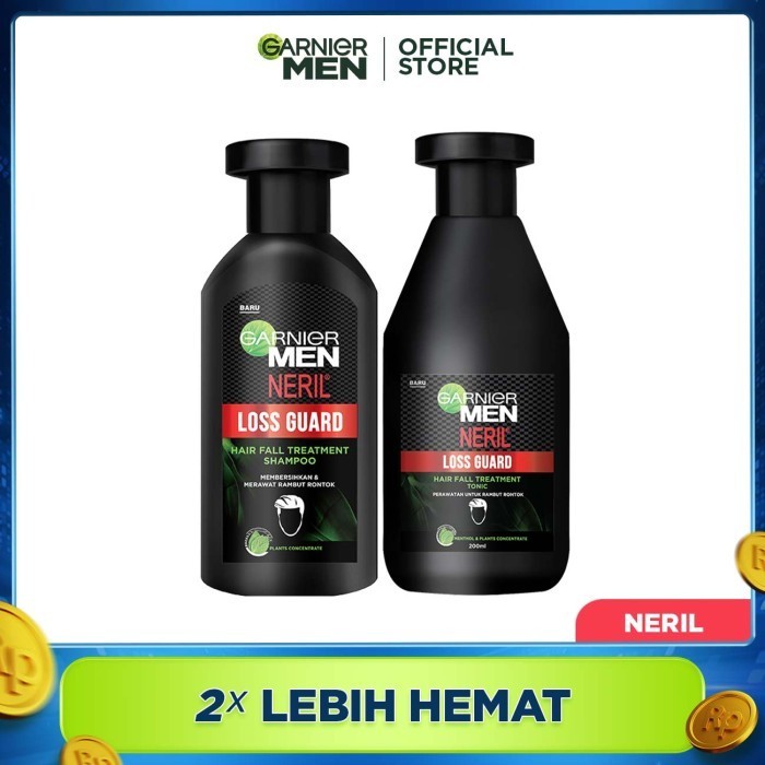 GARNIER MEN NERIL LOSS GUARD HAIR FALL TREATMENT SHAMPOO + HAIR TONIC
