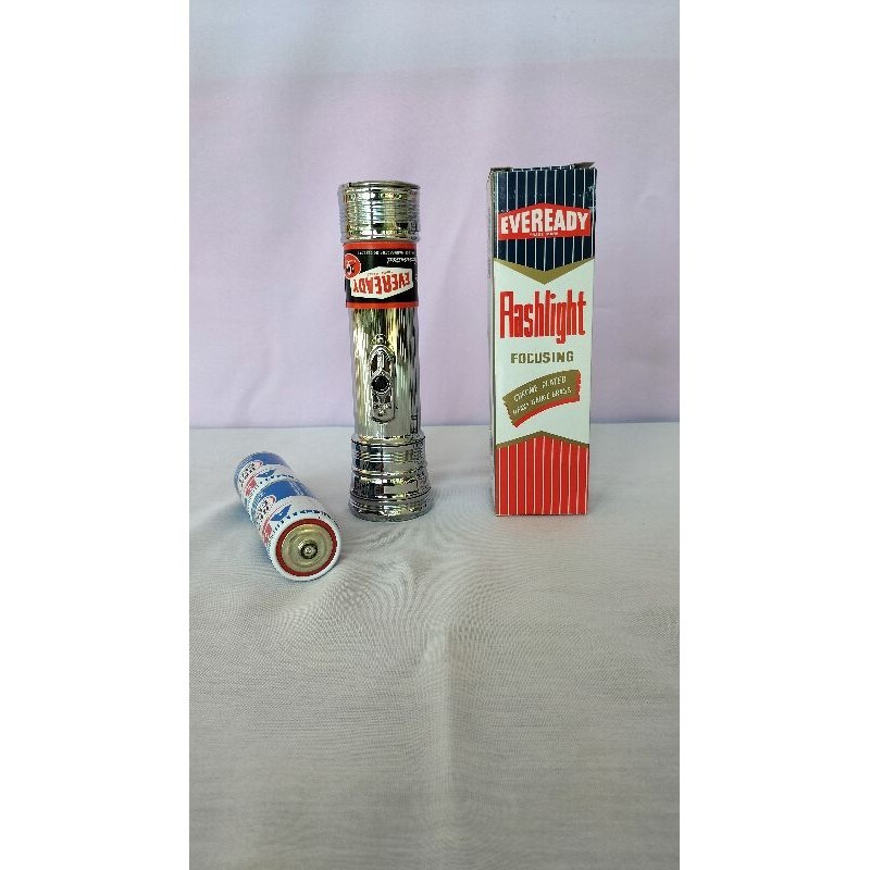 Senter EVEREADY NO 3773  Original Chrome 2 Baterai Langka Klasik Jadul Antik Legendaris