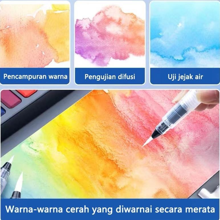 

BISA COD Kaikki Watercolor Paint Set cat air warna 24/36/48 - Solid Alat Cat Air watercolor set (Termasuk Kuas dan Kertas Gambara) ukd-23