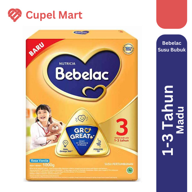 [Susu Bubuk] BEBELAC GOLD 3 1-3 Tahun Vanila