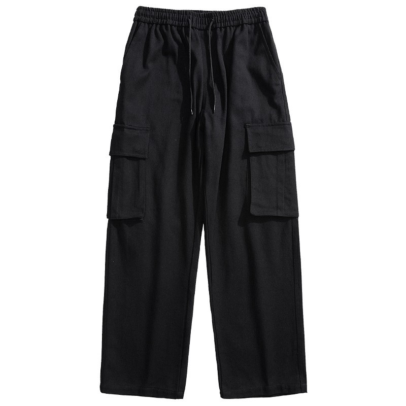 [ONLINE EXCLUSIVE] Cargo pants pria celana cargo panjang celana hitam ootd korean style celana