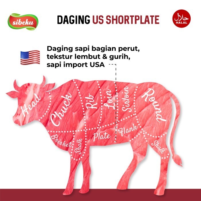 

Uinn - Daging Sapi Beef Slice Black Angus Shortplate Halal 500 Gr Frozen Food