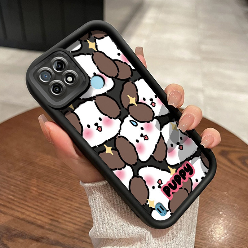 Casing Hp Realme C21 Case Casing lunak silikon Anti Drop HP ponsel kartun imut Softcase anjing babi 