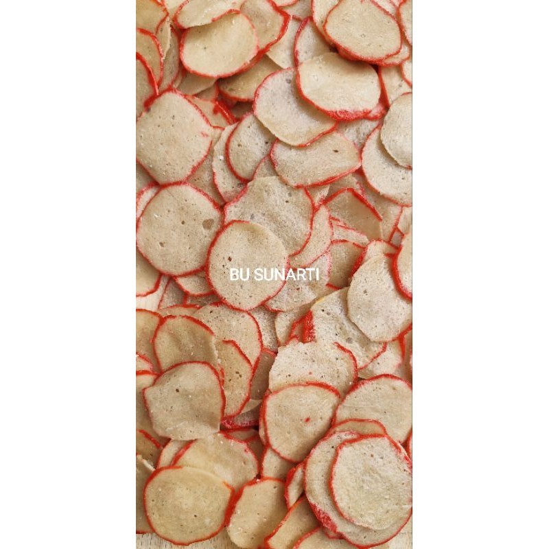 

MURAH!!! kerupuk mentah krecek bibir merah HOME MADE rasa bawang bawang manis repack 250gr