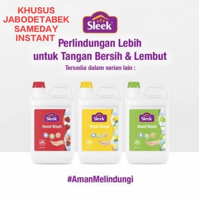 Sleek Hand Wash 4Liter/Sabun Cuci Tangan 4L Jerigen