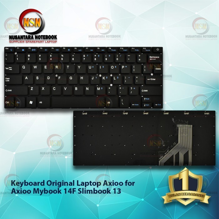 Ready Stock Keyboard Original Laptop Axioo Mybook 14F Slimbook 13 (Black)