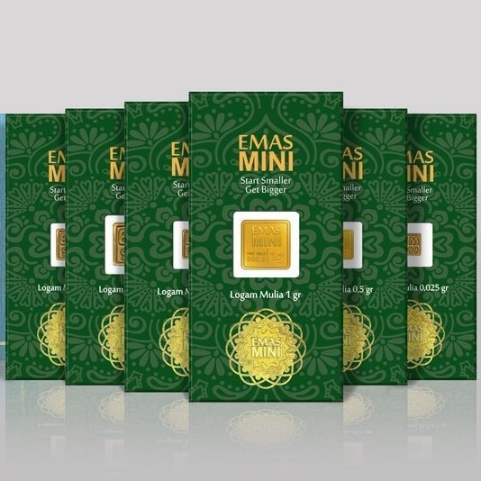 Emas Mini 24 karat Logam Mulia Murni Fine Gold 0,025 gram sd 1 gram