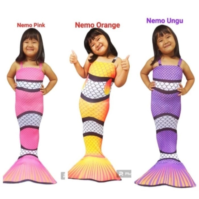MURAH Baju Renang Anak Mermaid Nemo / Baju Putri Duyung Anak / Kostum Merm