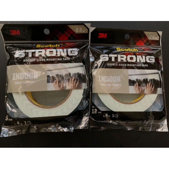 

TERMURAH DOUBLE SIDE MOUNTING FOAM TAPE BUSA 3M SCOTCH INDOOR 12MM & 25M STRONG
