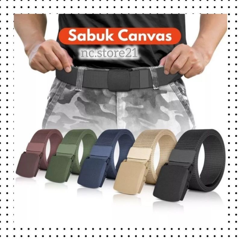 nc21 - Ikat Pinggang Nylon Kanvas Ikat Pinggang Anti Metal Detector