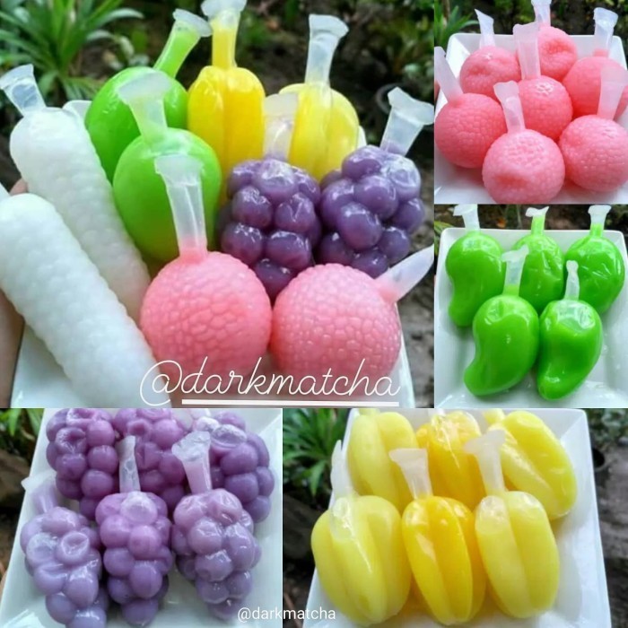 CUP PUDOT ES MAMBO PLASTIK BUAH MIX KEMASAN PUDDING ES LILIN LUCU UNIK