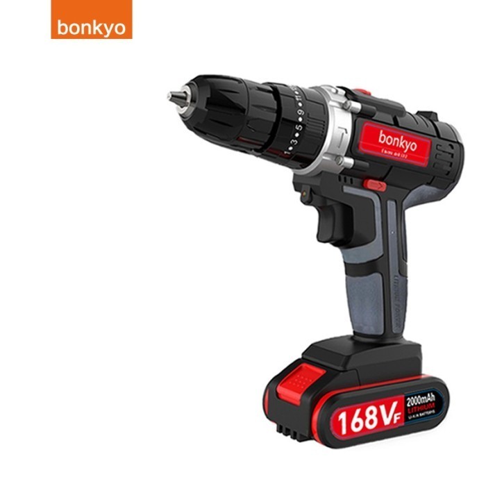 BONKYO 168VF MESIN BOR IMPACT DRILL / BOR BATERAI /BOR LISTRIK